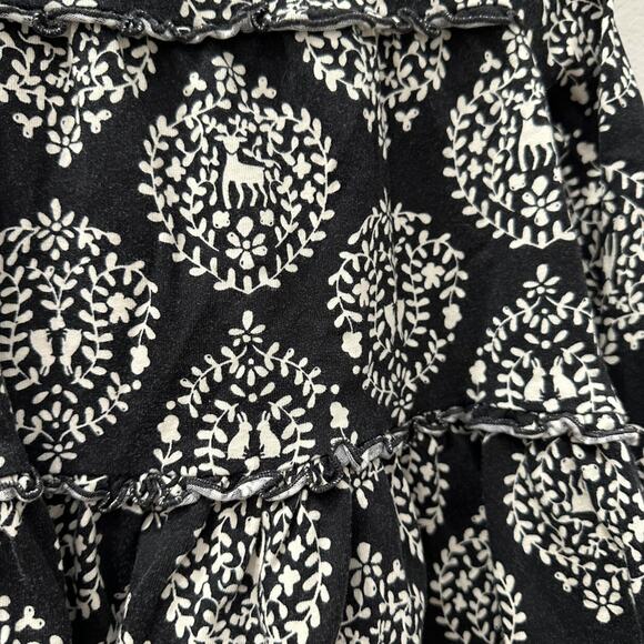 Tea Collection Black & Cream Patterned Tiered Dress - Picture 3 of 8